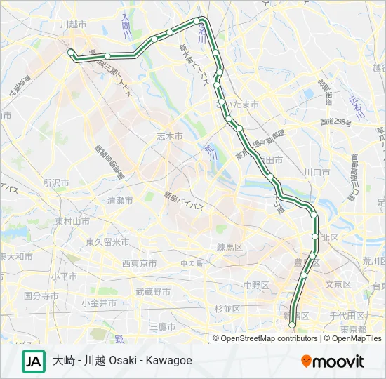 埼京線・川越線 SAIKYO-KAWAGOE LINE Metro Line Map