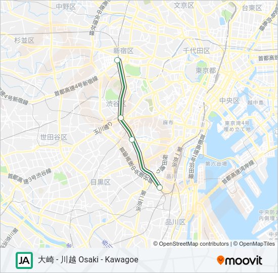 埼京線・川越線 SAIKYO-KAWAGOE LINE Metro Line Map