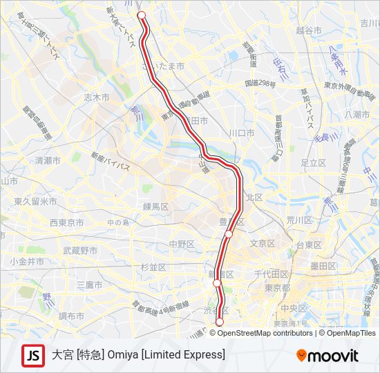 湘南新宿ライン SHONAN-SHINJUKU LINE Metro Line Map