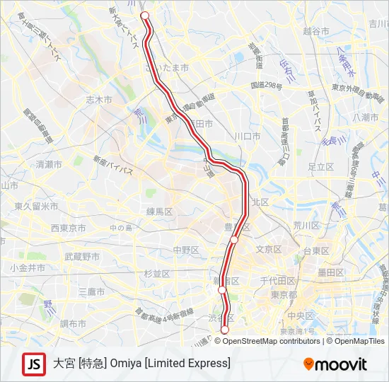 湘南新宿ライン SHONAN-SHINJUKU LINE Metro Line Map