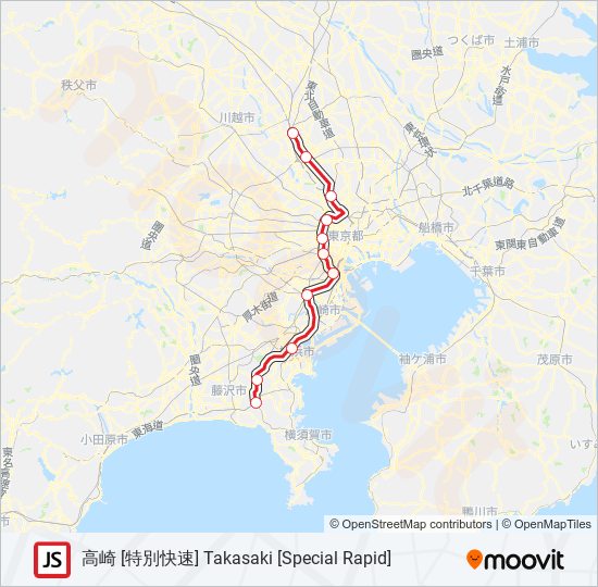 Shonan Shinjuku Line Map 湘南新宿ライン Shonanshinjuku Line Route: Schedules, Stops & Maps - 高崎 [特別快速]  Takasaki [Special Rapid] (Updated)