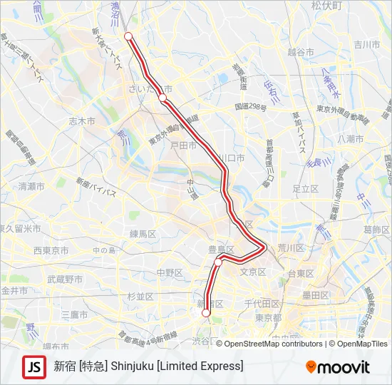 湘南新宿ライン SHONAN-SHINJUKU LINE Metro Line Map