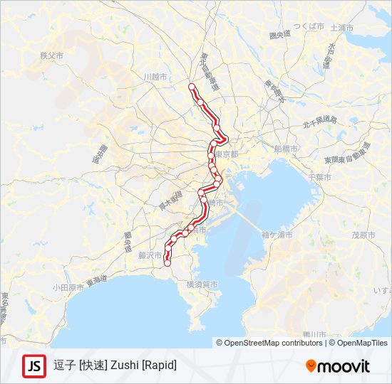 湘南新宿ラインshonan Shinjuku Line路線 時刻表 站點和地圖 逗子 快速 Zushi Rapid