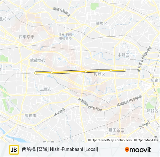 中央・総武各駅停車 CHUO SOBU LOCAL LINE Metro Line Map