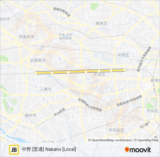 中央・総武各駅停車 CHUO SOBU LOCAL LINE Metro Line Map