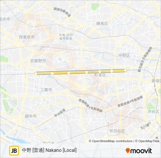 中央・総武各駅停車 CHUO SOBU LOCAL LINE Metro Line Map