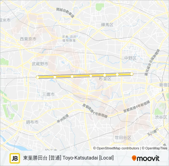 中央・総武各駅停車 CHUO SOBU LOCAL LINE Metro Line Map
