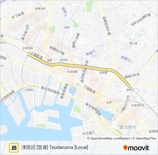 中央・総武各駅停車 CHUO SOBU LOCAL LINE Metro Line Map