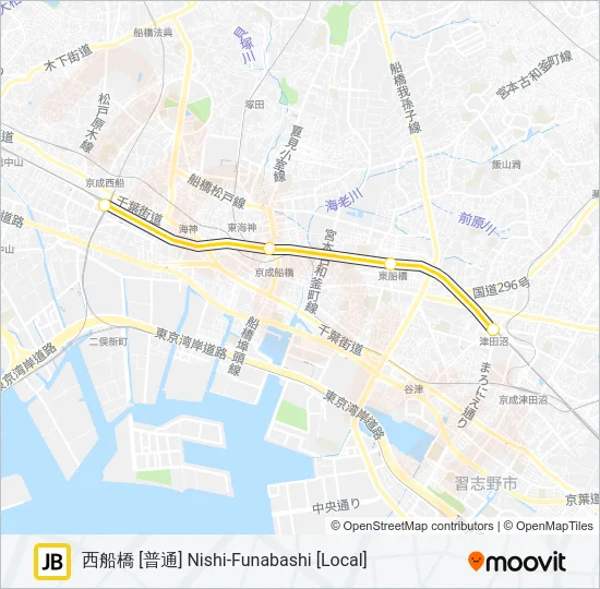 中央・総武各駅停車 CHUO SOBU LOCAL LINE Metro Line Map