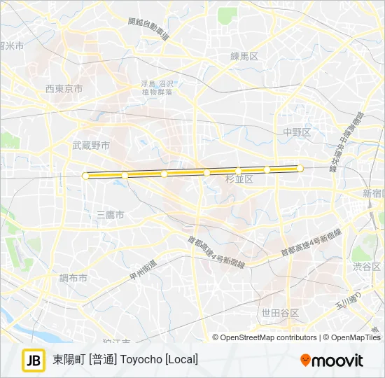 中央・総武各駅停車 CHUO SOBU LOCAL LINE Metro Line Map