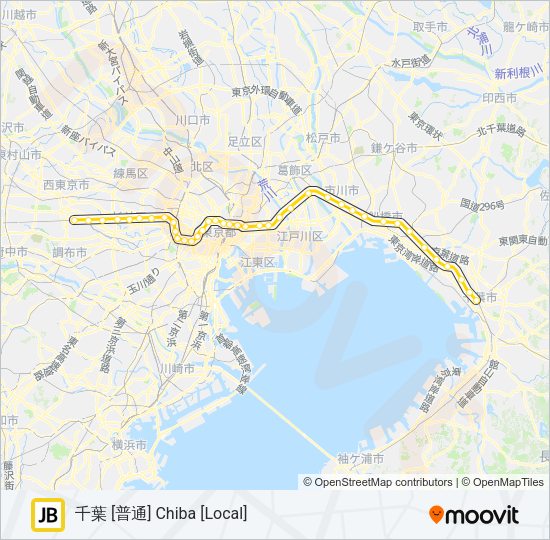 中央・総武各駅停車 CHUO SOBU LOCAL LINE Metro Line Map
