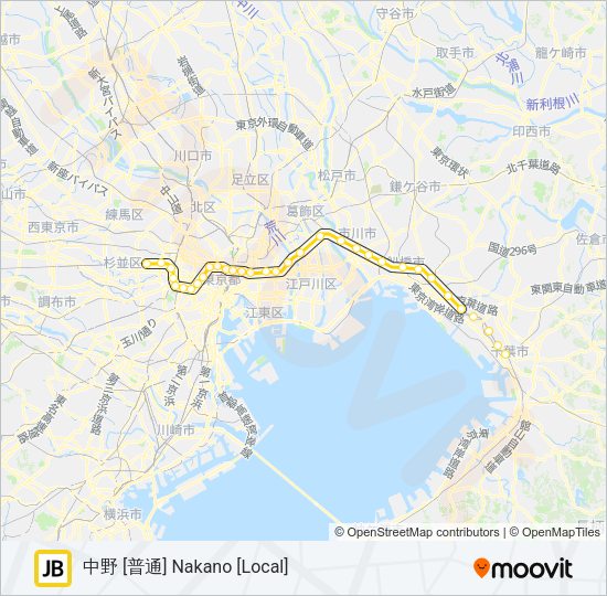 中央・総武各駅停車 CHUO SOBU LOCAL LINE Metro Line Map
