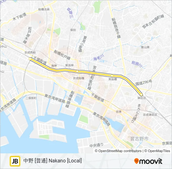 中央・総武各駅停車 CHUO SOBU LOCAL LINE Metro Line Map