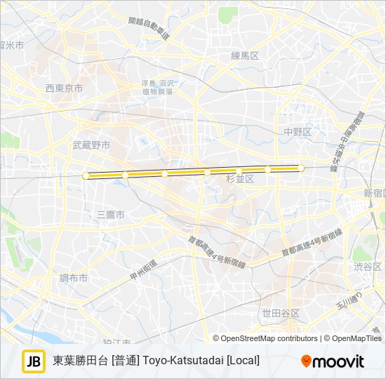 中央・総武各駅停車 CHUO SOBU LOCAL LINE metro Line Map