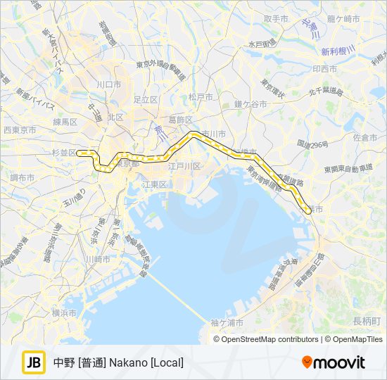 中央・総武各駅停車 CHUO SOBU LOCAL LINE metro Line Map