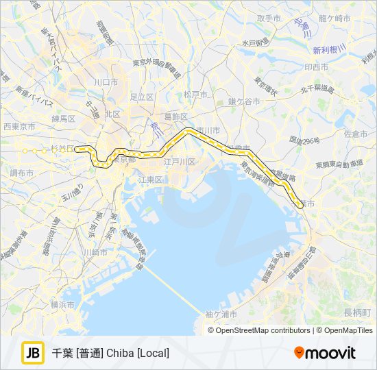 中央・総武各駅停車 CHUO SOBU LOCAL LINE metro Line Map