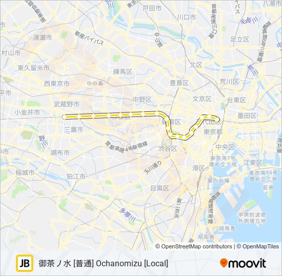 中央・総武各駅停車 CHUO SOBU LOCAL LINE metro Line Map