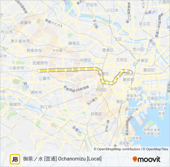 中央・総武各駅停車 CHUO SOBU LOCAL LINE Metro Line Map
