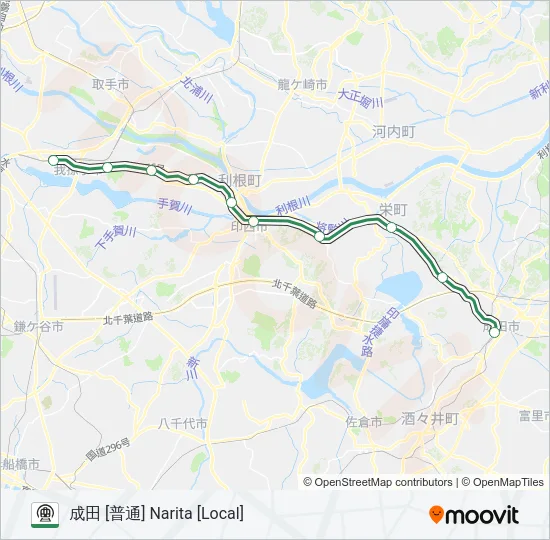 成田線我孫子支線 NARITA ABIKO BRANCH LINE Metro Line Map