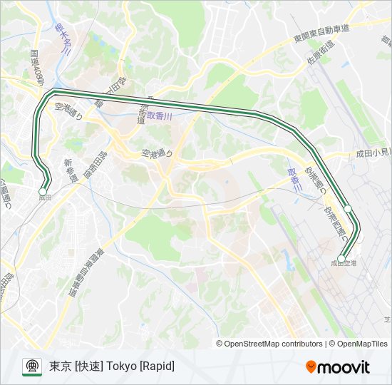 成田線空港支線 NARITA AIRPORT BRANCH LINE metro Line Map