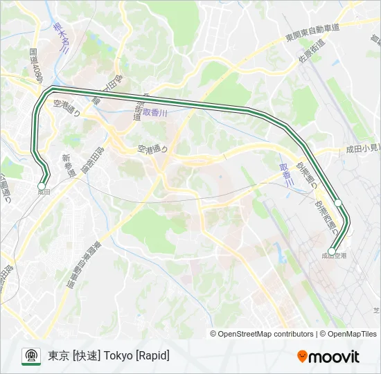 成田線空港支線 NARITA AIRPORT BRANCH LINE Metro Line Map