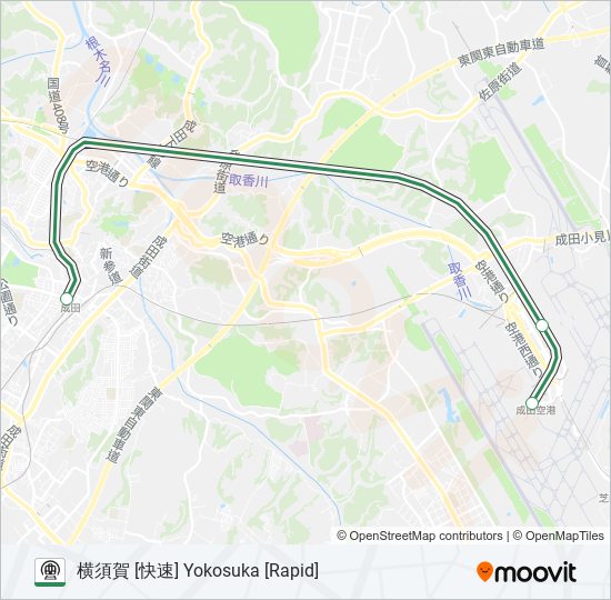 成田線空港支線 NARITA AIRPORT BRANCH LINE metro Line Map