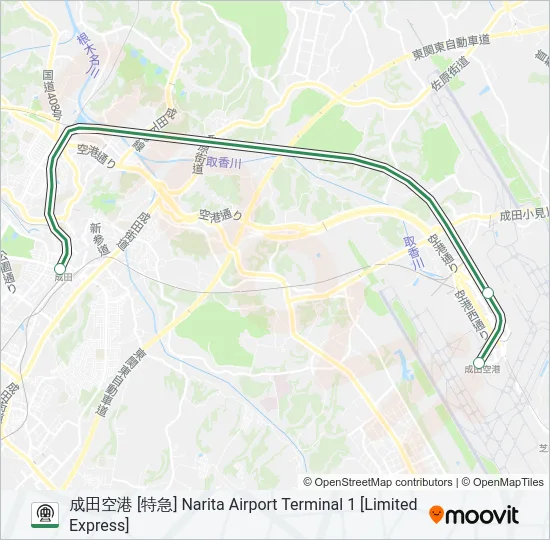 成田線空港支線 NARITA AIRPORT BRANCH LINE Metro Line Map