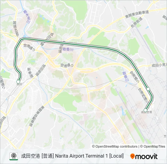 成田線空港支線 NARITA AIRPORT BRANCH LINE Metro Line Map
