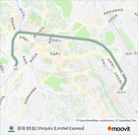 成田線空港支線 NARITA AIRPORT BRANCH LINE metro Line Map