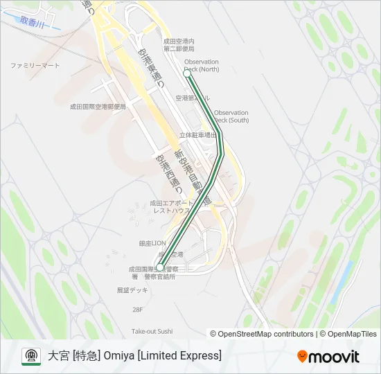 成田線空港支線 NARITA AIRPORT BRANCH LINE Metro Line Map