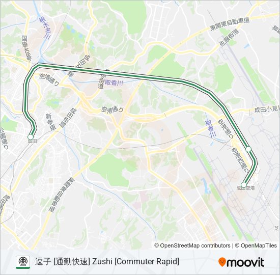 成田線空港支線 NARITA AIRPORT BRANCH LINE metro Line Map
