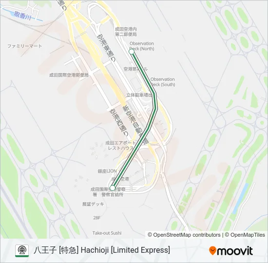 成田線空港支線 NARITA AIRPORT BRANCH LINE Metro Line Map