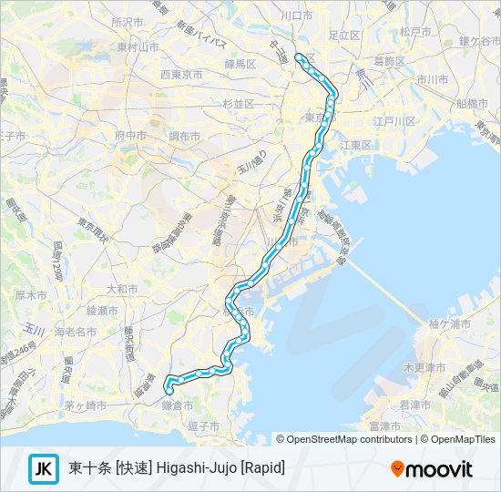 京浜東北線根岸線 keihintohokunegishi lineルート：スケジュール、停車地、地図-東十条 [快速] Higashi-Jujo  [Rapid] （アップデート済み）