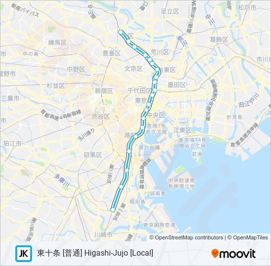 京浜東北線・根岸線 KEIHIN-TOHOKU-NEGISHI LINE metro Line Map