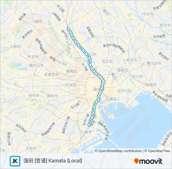 京浜東北線・根岸線 KEIHIN-TOHOKU-NEGISHI LINE metro Line Map