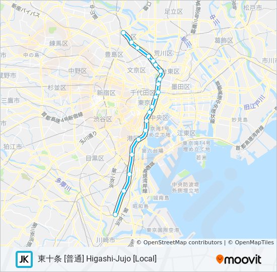 京浜東北線・根岸線 KEIHIN-TOHOKU-NEGISHI LINE metro Line Map