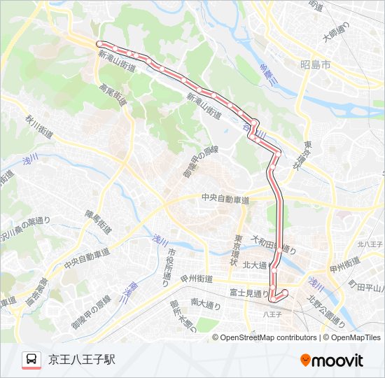 ひ01ルート スケジュール 停車地 地図 京王八王子駅