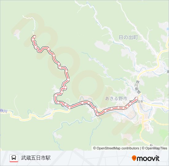 秋川 駅 から クリアランス 武蔵 五日市 駅 バス