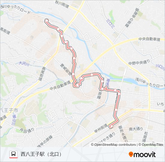 市01ルート スケジュール 停車地 地図 西八王子駅 北口