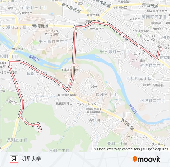 河13 バスの路線図