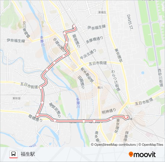 福25 バスの路線図