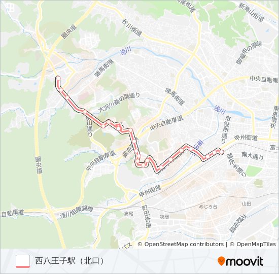 長86 バスの路線図