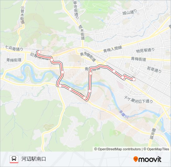 青21 バスの路線図