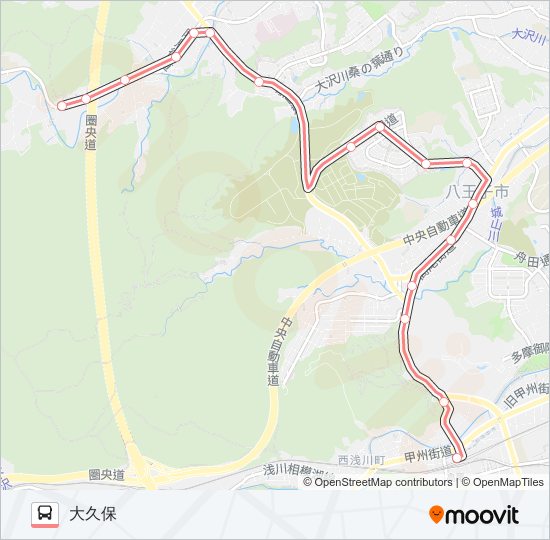 元八13 bus Line Map