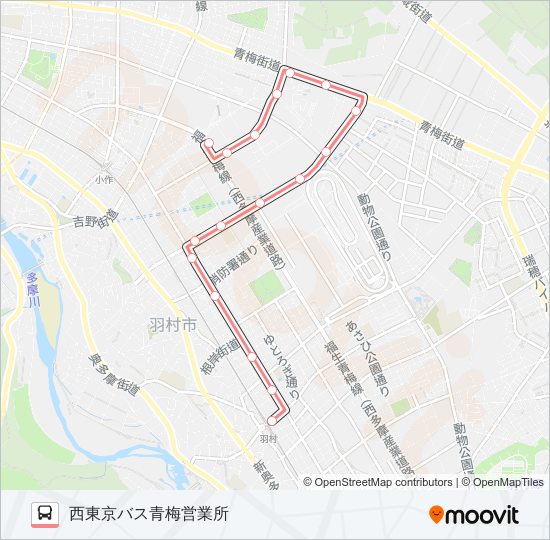 羽33東回り バスの路線図