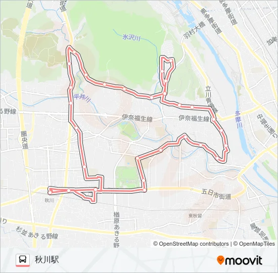 草花方面経由  Line Map