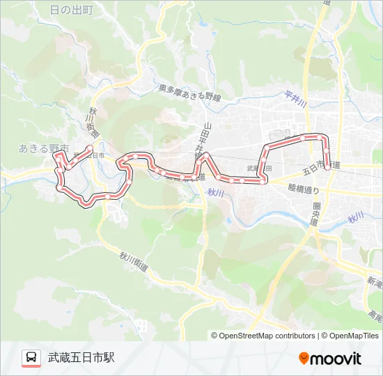 五日市出張所経由 の路線図