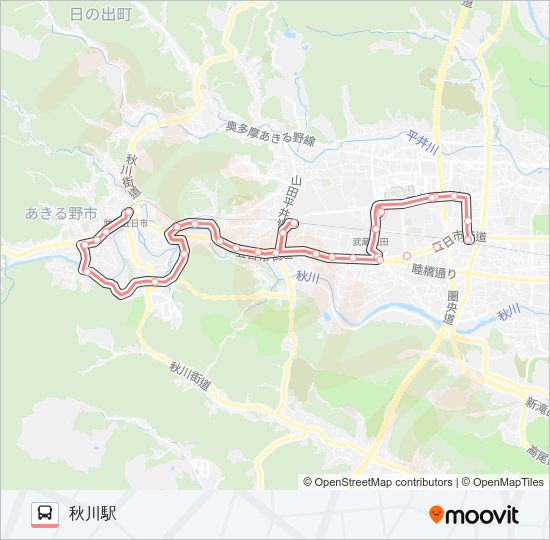 秋川 駅 から クリアランス 武蔵 五日市 駅 バス