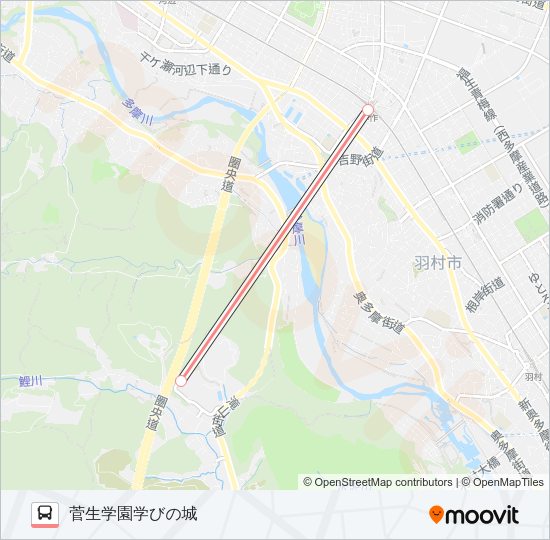 学びの城-小作駅〔急行〕  Line Map