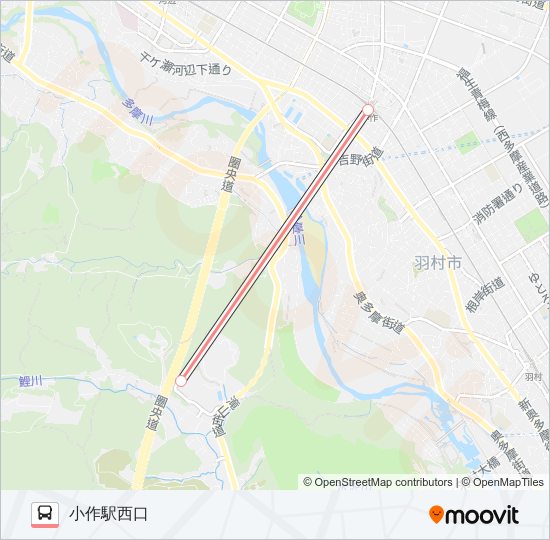 学びの城-小作駅〔急行〕 bus Line Map